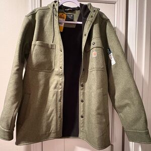 carhartt rain defender relaxed fit heavy weight hooded shirt jacket